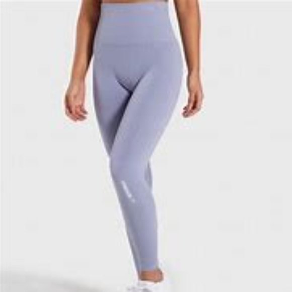 Gymshark Pants - Gymshark Power Down Tight Intense Steel Blue High Rise Leggings Size M